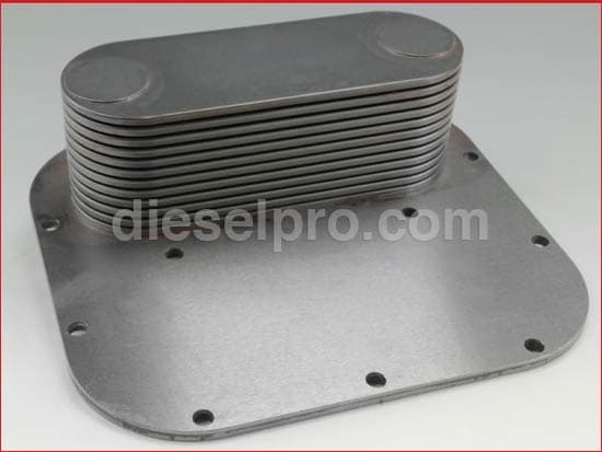 Detroit Diesel Oil Cooler - 12 Plates with Nipples
