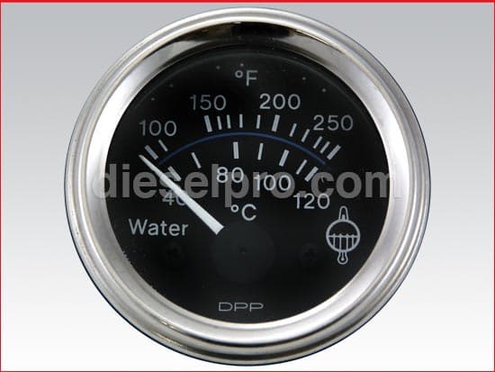 Engine water temperature gauge - Electrical 24 volts 0 to 250 Dgr.